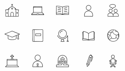school set of web icons in linear style  education (3).eps