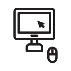 computer monitor with a mouse line