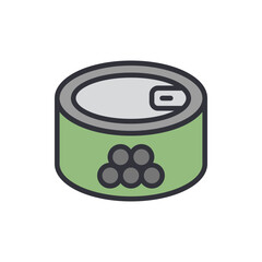 Caviar colored icons, minimalist vector illustration ,simple transparent graphic element .Isolated on white background