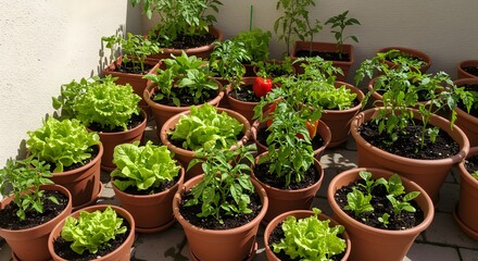Fototapeta premium Container gardening tips for beginners growing vegetables and herbs indoors