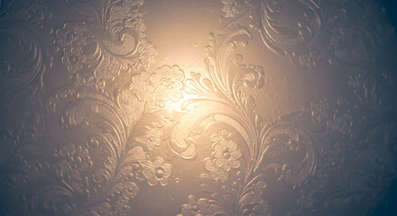 Elegant Floral Pattern With a Shimmering Golden Effect, Background Texture