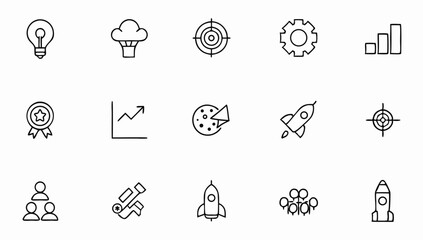 Fototapeta premium start up set of web icons in line style business (1).eps