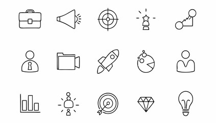 start up set of web icons in line style  business  (3).eps
