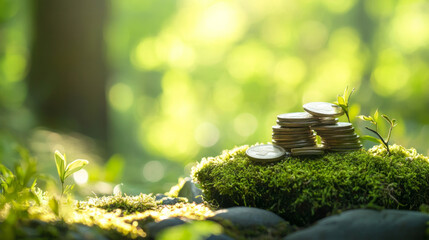 A model car on a pile of car coins money finance investment representing smart budgeting, insurance savings. AI generative