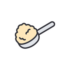 Cereal colored icons, minimalist vector illustration ,simple transparent graphic element .Isolated on white background