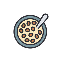 Cereal colored icons, minimalist vector illustration ,simple transparent graphic element .Isolated on white background