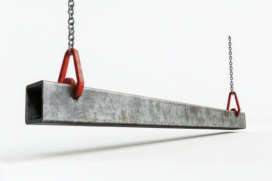 Rusted metal beam suspended by chains (3)