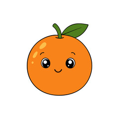 Obraz premium Cute tangerine cartoon vector