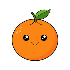 Cute tangerine cartoon vector