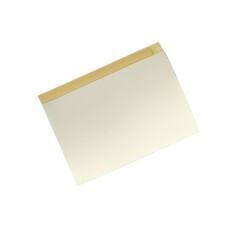 Sketchpad of paper tilted on white background