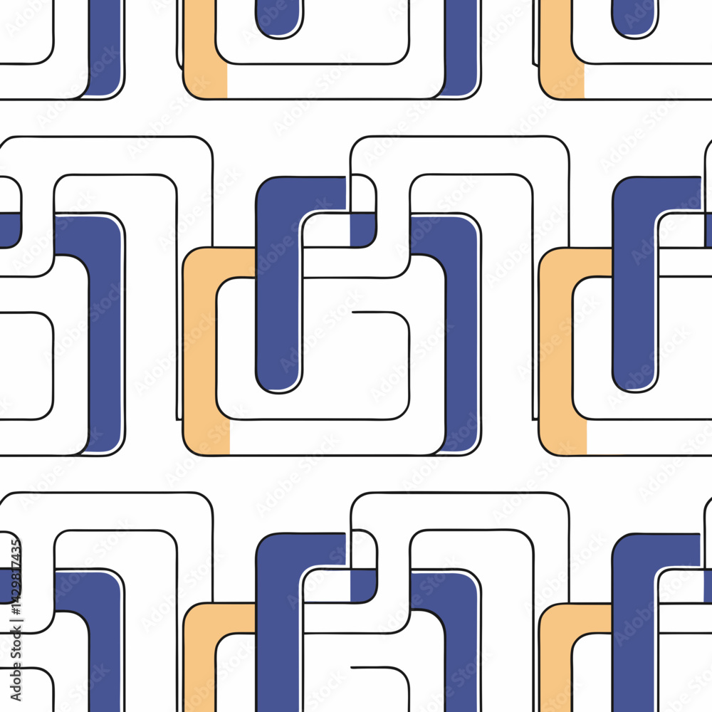 Aufkleber stylish overlapping rectangles create modern pattern with blend of blue and orange tones, evoking se