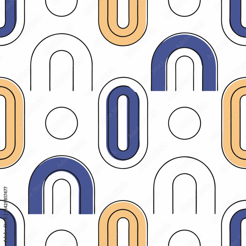 Aufkleber geometric pattern featuring glossy arcs and lines with embossed symmetry vibrant colors. this design