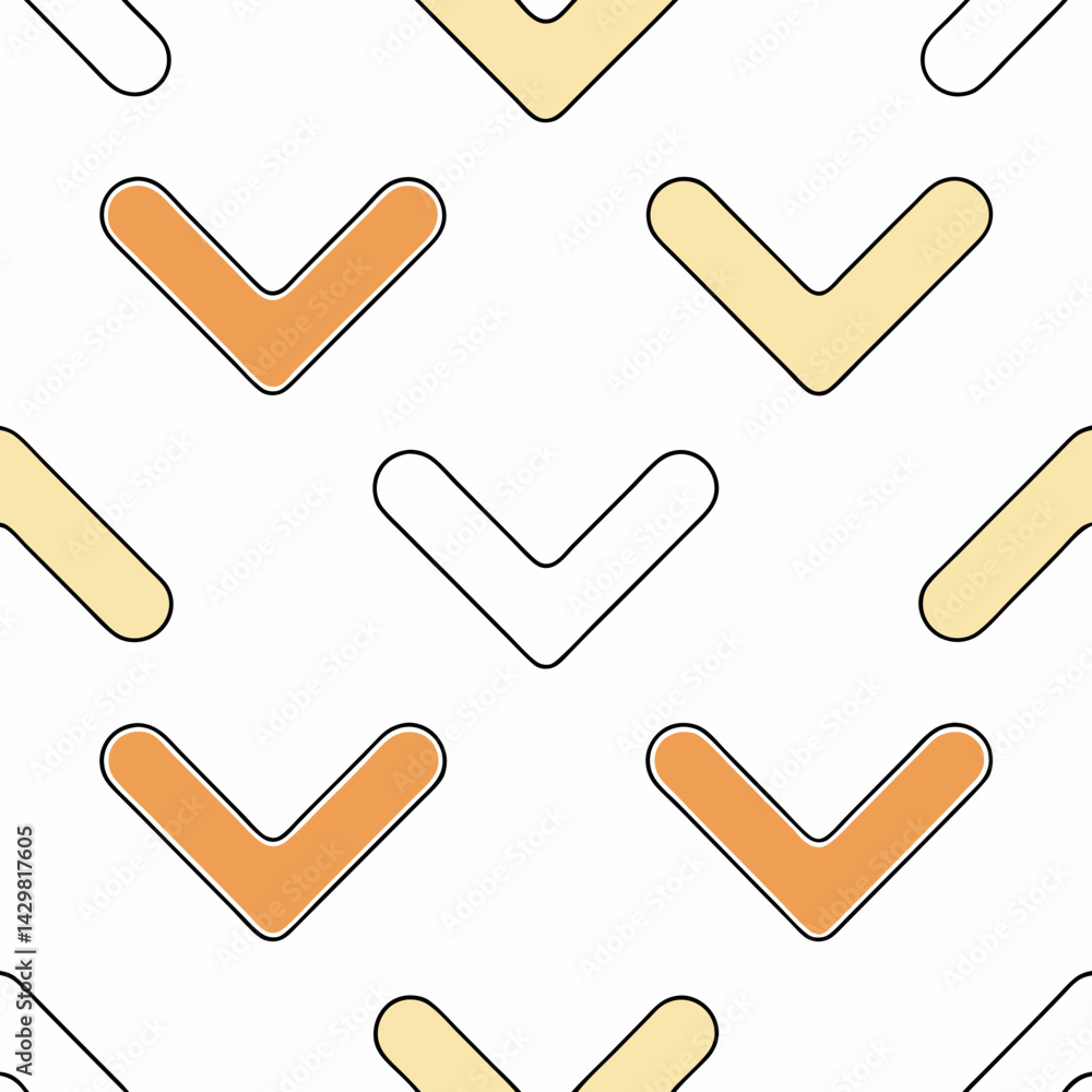 Poster stylish chevron pattern featuring embossed glossy v shape lines in various colors, creating modern a