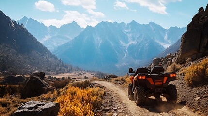 Off Road Vehicle Journey Through Majestic Mountain Valley