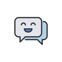 Chat bot colored icons, minimalist vector illustration ,simple transparent graphic element .Isolated on white background