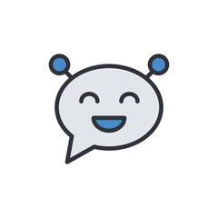 Chat bot colored icons, minimalist vector illustration ,simple transparent graphic element .Isolated on white background