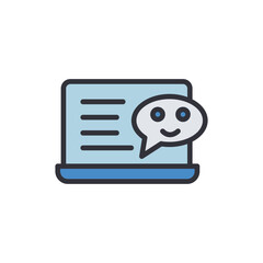 Chat bot colored icons, minimalist vector illustration ,simple transparent graphic element .Isolated on white background