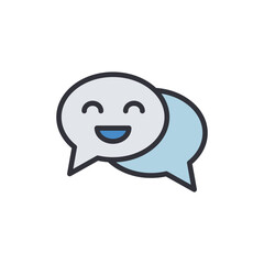 Fototapeta premium Chat bot colored icons, minimalist vector illustration ,simple transparent graphic element .Isolated on white background