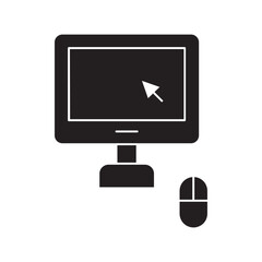 computer monitor and mouse glyph