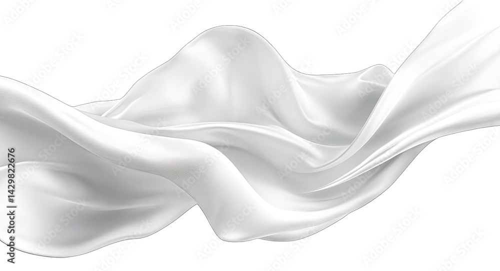 Poster a smooth flowing white fabric drapes elegantly showcasing its soft texture and gentle curves ideal f