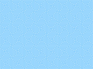 シームレスな水色変わり雷文文様背景