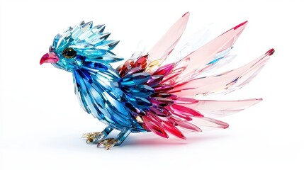 Obraz premium Colorful Crystal Bird Sculpture
