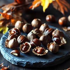 Roasted Chestnuts Autumn Still Life Photography