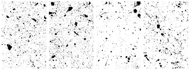 Obraz premium Ink Splatter Texture Set, High Contrast Paint Drip and Spray Overlay for Grunge Art