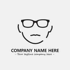 woman with glasses silhouette illustration black and white for logo company vector image

