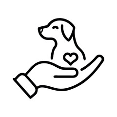 Pet Adoption Helping Hand Dog Care Icon