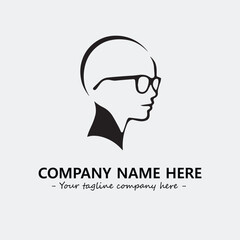 woman with glasses silhouette illustration black and white for logo company vector image
