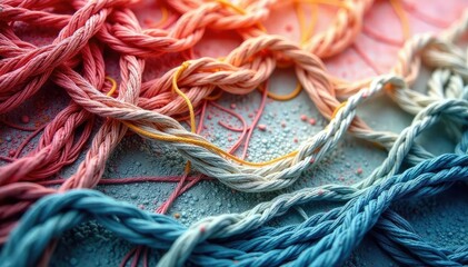 Intricate woven threads forming a muted, calming backdrop, woven, refined