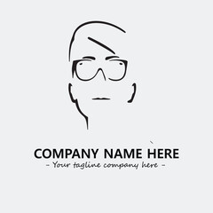 woman with glasses silhouette illustration black and white for logo company vector image
