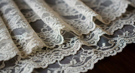 Obraz premium Elegant Antique Lace Detail Close Up With Intricate Pattern And Fine Texture