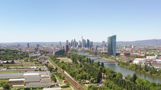 Frankfurt Skyline Aerial - Trianon - Drone