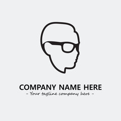 woman with glasses silhouette illustration black and white for logo company vector image
