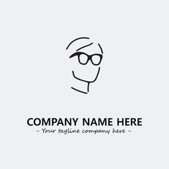 woman with glasses silhouette illustration black and white for logo company vector image
