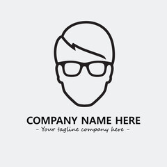 woman with glasses silhouette illustration black and white for logo company vector image
