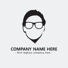 woman with glasses silhouette illustration black and white for logo company vector image
