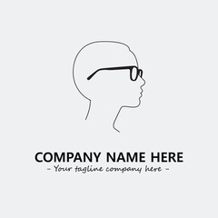 woman with glasses silhouette illustration black and white for logo company vector image

