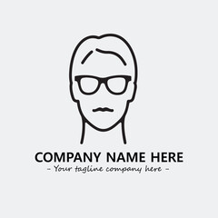 woman with glasses silhouette illustration black and white for logo company vector image
