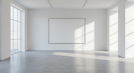 Fototapeta premium interior of gallery with blank frame