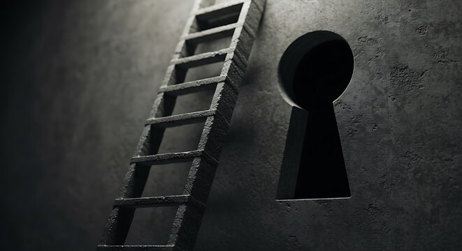 concrete ledder to door in form keyhole