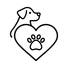 Pet Adoption Heart Dog Paw Symbol Love Icon