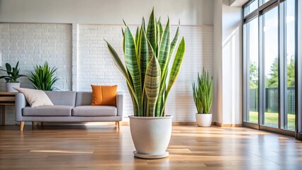 Large Sansevieria cylindrica plant in a modern home , interior design, sansevieria,  interior design