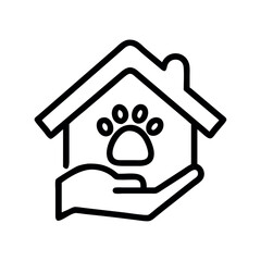 Pet Adoption Shelter Home Paw Print Symbol