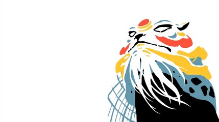 Abstract Lion Dance  Y2K Style  Asian Culture  Minimalist Art