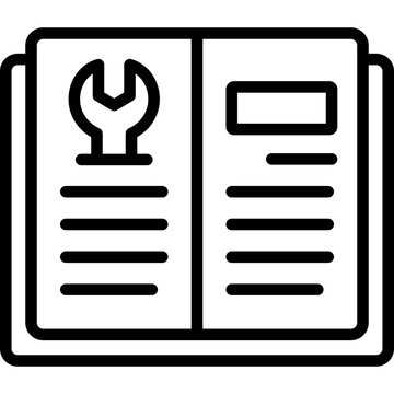 open book with wrench icon clip art preview