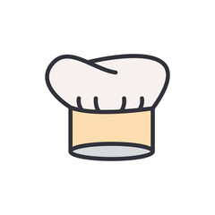 Chef hat colored icons, minimalist vector illustration ,simple transparent graphic element .Isolated on white background
