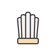 Chef hat colored icons, minimalist vector illustration ,simple transparent graphic element .Isolated on white background